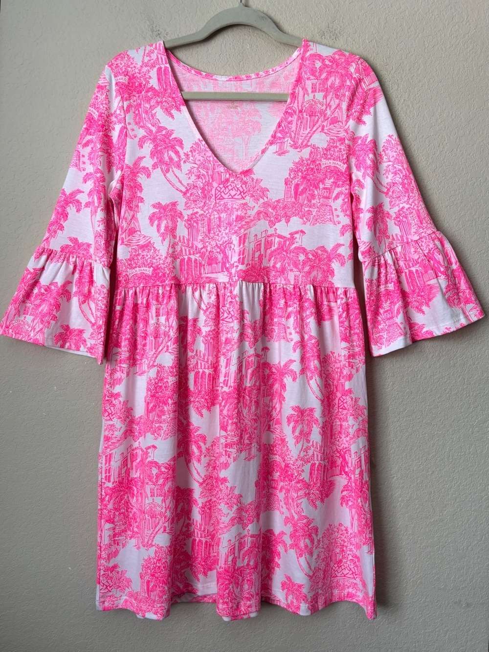 Lilly Pulitzer NEW Jannie V-Neck Dress in Palm Beach Anniversary Toile